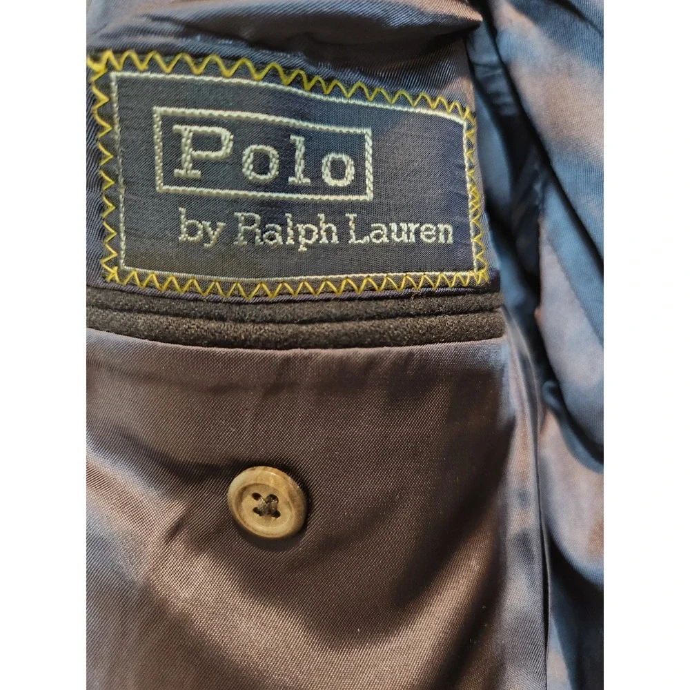 Vintage Polo Ralph Lauren Navy Wool Blazer Gold Buttons USA Made‎ 50R